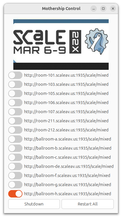 Screenshot of Mothership Control